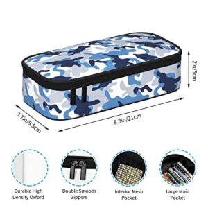 FAFACUSDIT Large Pencil Case for Boys Cute Canvas Kids Pencil Pouch with Zipper Compartments Big Capacity Pencil Bag Organizer Box for School (Winter camouflage)