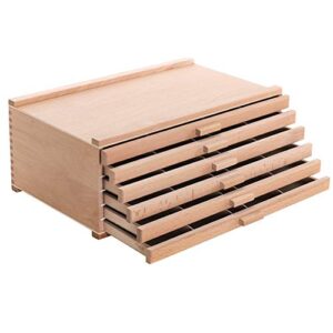 u.s. art supply 6 drawer wood artist supply storage box – pastels, pencils, pens, markers, brushes