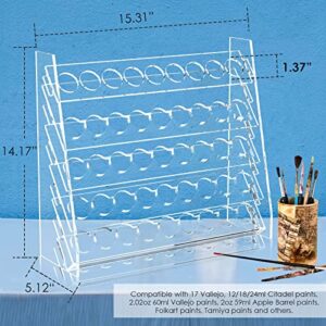 Acrylic Paint Organizer, Paint Rack Stand for 45 Bottles of Paints, Craft Paint Storage, Paint Rack Stand Pigment Organizer Holder Ink Bottle Stands, 2 oz Paint Rack Display Storage Oranizer