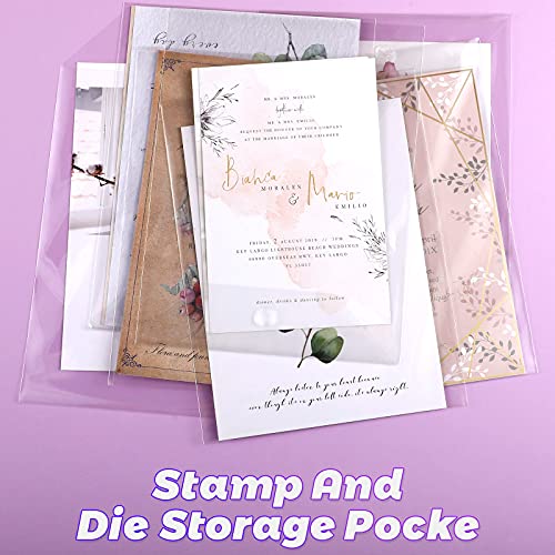 100 Pieces Clear Stamp and Die Storage Pockets, CPP Plastic Pockets, 6.75 x 9.25 Inches