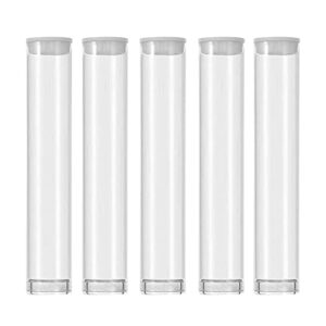 SKMZ Plastic Clear PVC Tube Transparent Storage 0.5ML 1ML Empty Cartridges Tube Packaging with Caps 13x82mm - Bead Craft Supply Storage (100PACK)