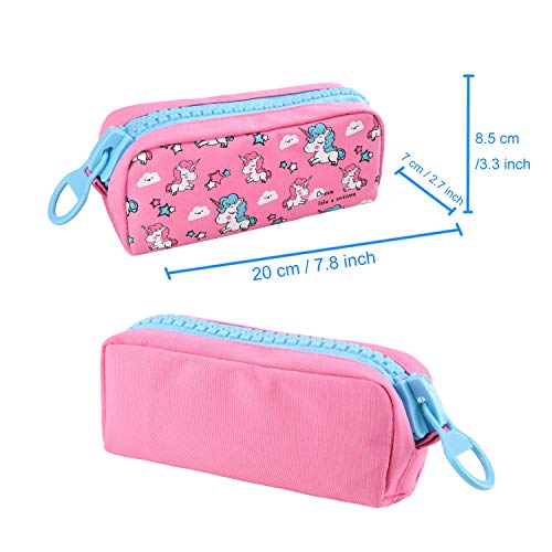 Unicorn Cute Pencil Case for Girls, Kids Makeup Bag and Pencil Bags with Large Zipper, Pen Pencil Pouch for School/Office, Pen Box Case Desk Stationery Organizer