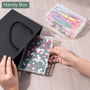 Ganydet 6 Packs Small Plastic Containers, Rectangular Plastic Box, Small Plastic Boxes with Lid, Craft Containers for Craft Supplies and Little Bits, 7.2'' × 4.6'' × 1.3''