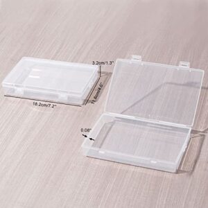 Ganydet 6 Packs Small Plastic Containers, Rectangular Plastic Box, Small Plastic Boxes with Lid, Craft Containers for Craft Supplies and Little Bits, 7.2'' × 4.6'' × 1.3''