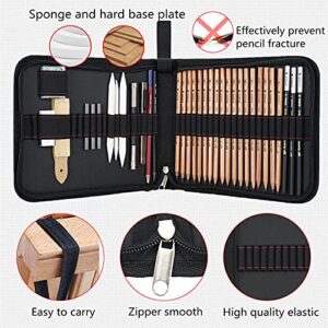 Foldable 36 Slots Zipper Pencil Case Artist Pencil Bag Large Capacity with Handle Strap Crayon,Colored Gel Pen Organizer Stationary Case Portable for Student & Artist