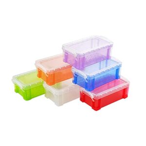 6 pack plastic crayon storage boxes organizer colorful storage containers box fishing sewing tool pen pencil storage container box case for craft office supplies, makeup items