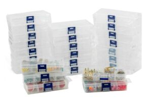 element 115 25-pack small plastic storage box case container snackle box 10 grid (2.6″ x 5″) for beads, tackle box, fishing hooks, bobs, buttons, jewelry (grid size is .93″ x 1.17″) pack of 25