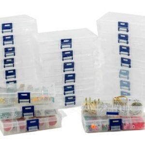 Element 115 25-Pack Small Plastic Storage Box Case Container Snackle Box 10 Grid (2.6" x 5") for Beads, Tackle Box, Fishing Hooks, Bobs, Buttons, Jewelry (Grid Size is .93" x 1.17") Pack of 25