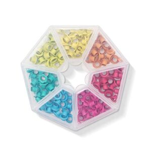 We R Memory Keepers 0633356603849 Storage Crop-A-Dile-Eyelets and Case-Bright (141 Pieces)