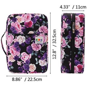 JAKAGO 304 Slots Pencil Case Large Capacity Gel Pen Case, Multi-Functional Organizer for Colored Pencils/Gel Pens/Markers/Makeup Brushes Stationery Pencil Pouch bag(Purple Rose)