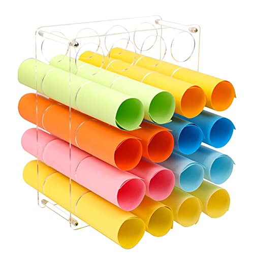 AOFLLU Vinyl Roll Holder, 20-Holes Storage Organizer Acrylic Display Rack, Lightweight Sturdy Roll Keeper Holders for Art Craft Paper Room Decor, 2" Rolls, Clear