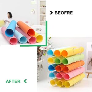 AOFLLU Vinyl Roll Holder, 20-Holes Storage Organizer Acrylic Display Rack, Lightweight Sturdy Roll Keeper Holders for Art Craft Paper Room Decor, 2" Rolls, Clear