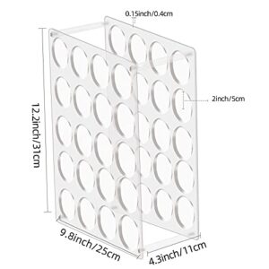 AOFLLU Vinyl Roll Holder, 20-Holes Storage Organizer Acrylic Display Rack, Lightweight Sturdy Roll Keeper Holders for Art Craft Paper Room Decor, 2" Rolls, Clear