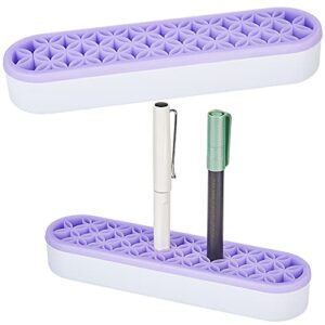 gorgecraft sew desktop organizers silicone makeup brush holder organizer cosmetic storage box multipurpose make up brush stand painting pen holder sewing craft tools for stash and store (purple)