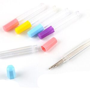 12Pcs Clear Plastic Felting Sewing Needles Container Pin Needle Storage Tubes Bottle Holder Storage Case