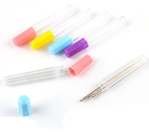 12Pcs Clear Plastic Felting Sewing Needles Container Pin Needle Storage Tubes Bottle Holder Storage Case