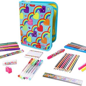 GirlZone Rainbow Jumbo Arts and Crafts Filled Stationery Pencil Case for Girls, Great Gift for Girls