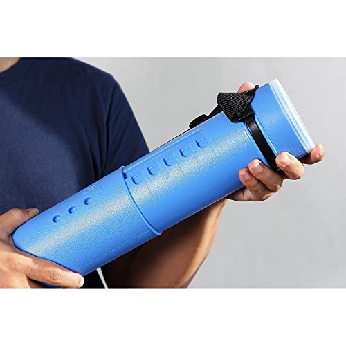 Poster Tube with Strap, Blue Expandable Storage Tube, Holder, Container for Posters, Blueprints, Artwork, Map (24 to 40 Inches)