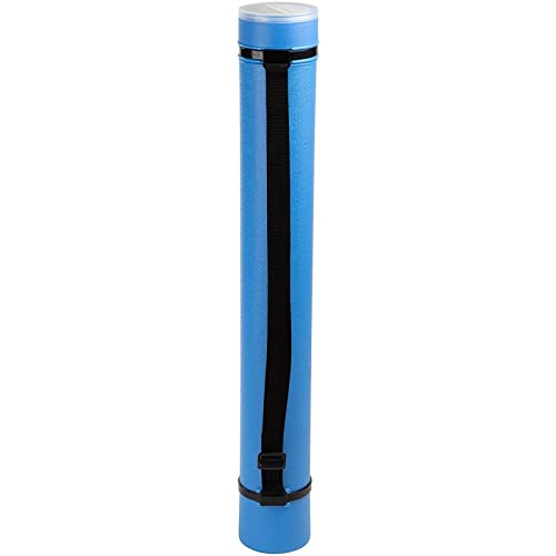 Poster Tube with Strap, Blue Expandable Storage Tube, Holder, Container for Posters, Blueprints, Artwork, Map (24 to 40 Inches)