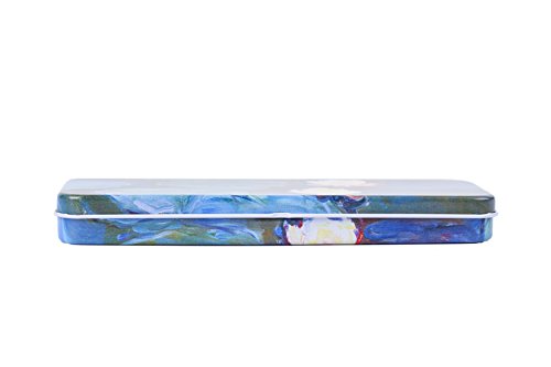 DAHO Tin Pencil Box with World Famous Arts for School, Office, Home, Makeup Storage (Les Nymphéas)