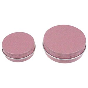 32 Pieces Screw Lid Round Aluminum Tins Empty Metal Jars Spice Lip Balm Candle Storage Containers Travel Cans, 2oz & 1oz Mixed Sizes (Pink)