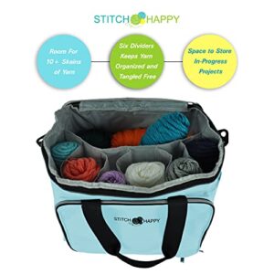 Stitch Happy Yarn Tote (Angel) Large Yarn Bag, Crochet Bag, Yarn Storage, Crochet Storage