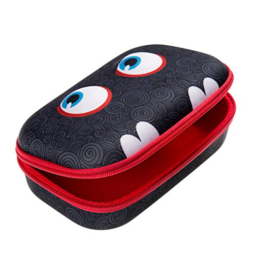 ZIPIT Wildlings Pencil Box for Kids | Pencil Case for School | Organizer Pencil Bag | Large Capacity Pencil Pouch (Black)