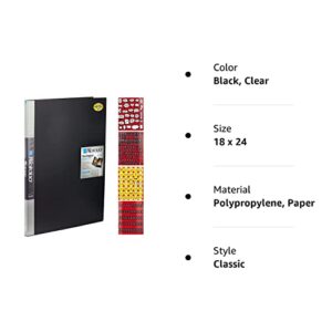 Itoya Polyproplene Art Storage/Display Books 18" x 24" | 24 Pages/48 Views | Scrapbooking Stickers 4 Pages of Emojis, Quotes, Letters & Numbers