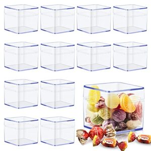 amersumer 20pack plastic clear box with separate lid,2.2×2.2×2 inchs,beads storage containers square clear containers box for pills herbs tiny bead earring jewerlry candy gifts party favor and more