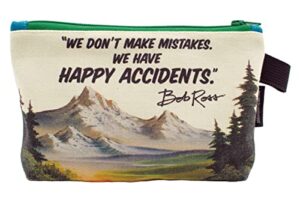 bob ross bag – 9″ canvas zipper pouch for pencils, tools, cosmetics, toiletries and more