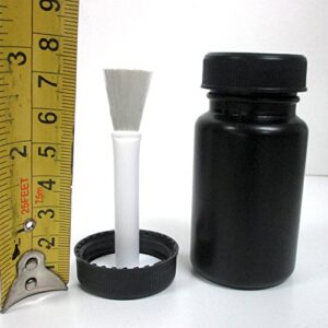 2 Empty Plastic Bottles Brush Applicator Cap Arts Craft Paint Jar Container 2oz