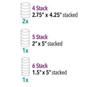 The Beadsmith – Stack Jar 4-Piece Assortment – 2 x 4 Stack, 1 x 5 Stack, 1 x 6 Stack, Pill containers, Empty Pot Jars, refillable Cosmetic containers, Small Plastic Organizers