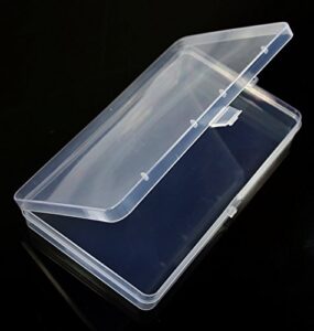 clear plastic flat rectangle storage box for beads and tools, 4-inch by 7-inch