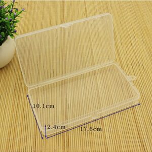 Clear Plastic Flat Rectangle Storage Box for Beads and Tools, 4-Inch by 7-Inch