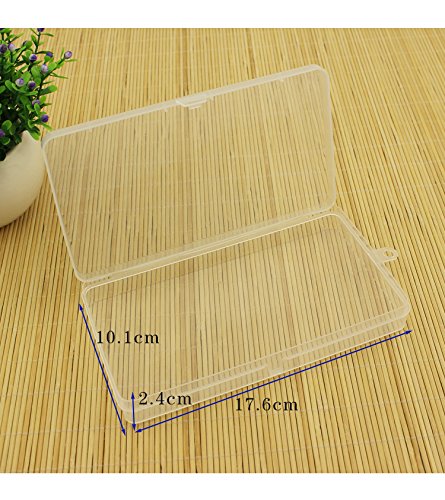 Clear Plastic Flat Rectangle Storage Box for Beads and Tools, 4-Inch by 7-Inch