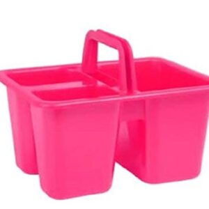 Kids Arts & Crafts Small Plastic Caddies with Handles, 3 Compartments, Assorted Colors 4-ct Set