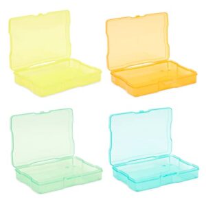 Rainbow Photo Storage Boxes for 4x6 Inch Pictures with 20 Blank Labels (10 Pack)