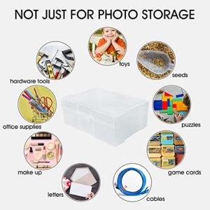 Naivees Photo Storage Case 4" x 6" Photo Storage Boxes Inner Photo Organizer Boxes Clear Plastic Picture Boxes Transparent Craft Keeper Photo Containers for Photos, Pictures,Art (8 Pack Inner Box)