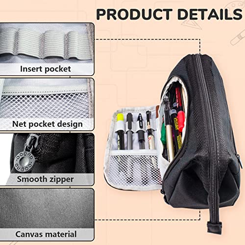 Teskyer Pencil Case, Extra Large Pencil Pouch, Easy to Carry Pencil Bag for Students Men and Women, Black