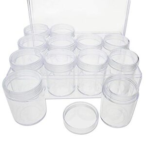 the beadsmith personality case – clear storage organizer box, 6.25 x 4.75 x 2.1 inches – includes 12 small containers with lids – 1.5 x 2 inches, bead holder