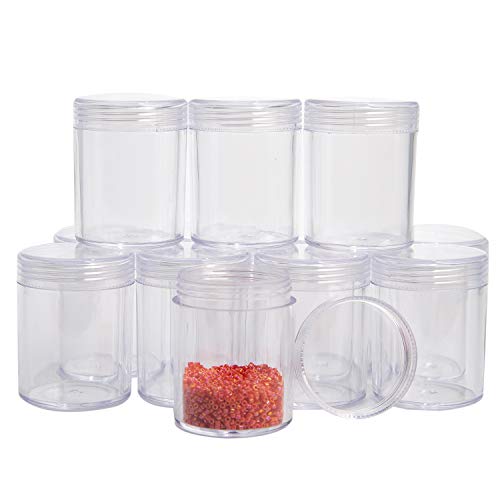 The Beadsmith Personality Case - Clear Storage Organizer Box, 6.25 x 4.75 x 2.1 inches - Includes 12 Small Containers with lids - 1.5 x 2 inches, Bead Holder