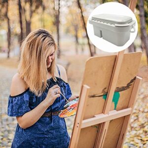 Multifunction Paint Brush Basin,Paint Brush Tub with Brush Holder and Palettes,Artist Brush Cleaning Washer with Handle for Indoor Outdoor Painting,Plastic