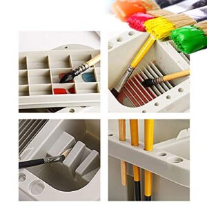 Multifunction Paint Brush Basin,Paint Brush Tub with Brush Holder and Palettes,Artist Brush Cleaning Washer with Handle for Indoor Outdoor Painting,Plastic