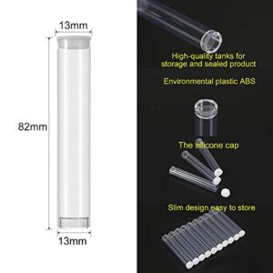 WIKIBORN 100PCS Plastic Clear Tubes for Oil Cartridges Glass Carts Packaging 0.5ml 1.0mL with Caps Transparent Pipe Craft Storage Bead Containers 0.51"x3.22"-13x82mm