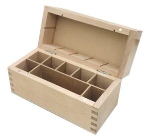 gold test wooden box, for storing gold test acids, gold testing stone kit (8 – compartments)