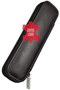 paradise pen company leather case zipper black for 2 standard pens (90686)