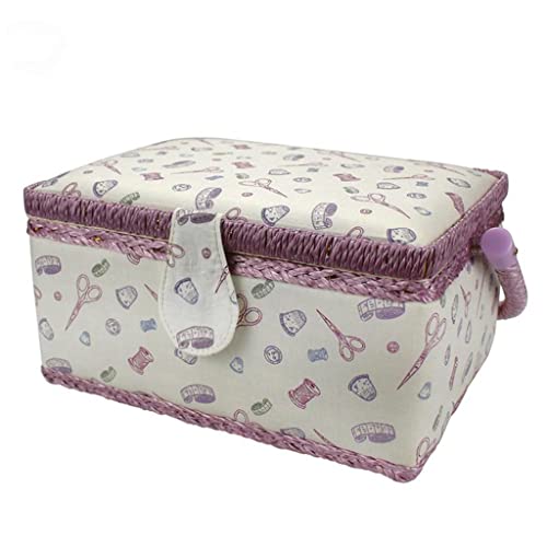 LUKEO European Style Portable Sewing Box Needle Thread Storage Case Container Home Bedroom