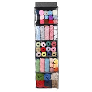 LUKEO Hanging Yarn Storage Bag Waterproof Oxford Cloth Wall Display Bulk Organizer Knitting Needles