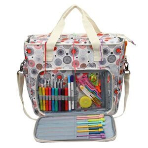 LUKEO Yarn Storage Bag Portable Knitting Tote Large Waterproof Bags Crochet Hooks Sewing Accessories