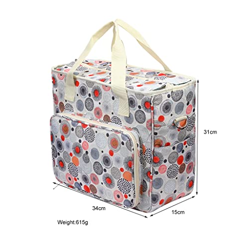 LUKEO Yarn Storage Bag Portable Knitting Tote Large Waterproof Bags Crochet Hooks Sewing Accessories